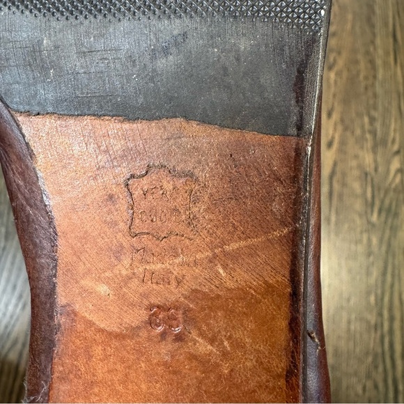 Vintage Bruschi brown leather Chelsea boots made in Italy size 39/9 - Picture 7 of 8